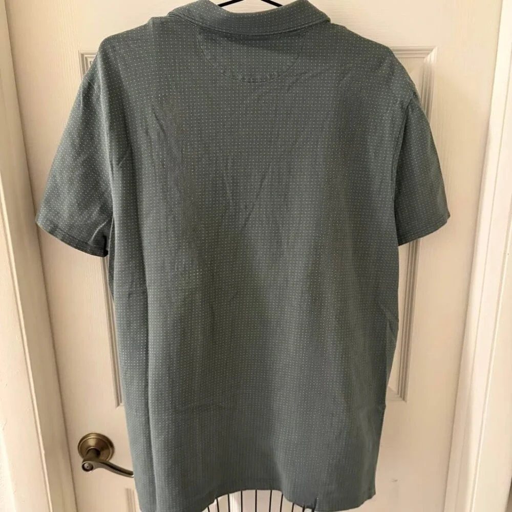 Banana Republic Performance Pique Polo Shirt Men's XL Green Pocket Golf